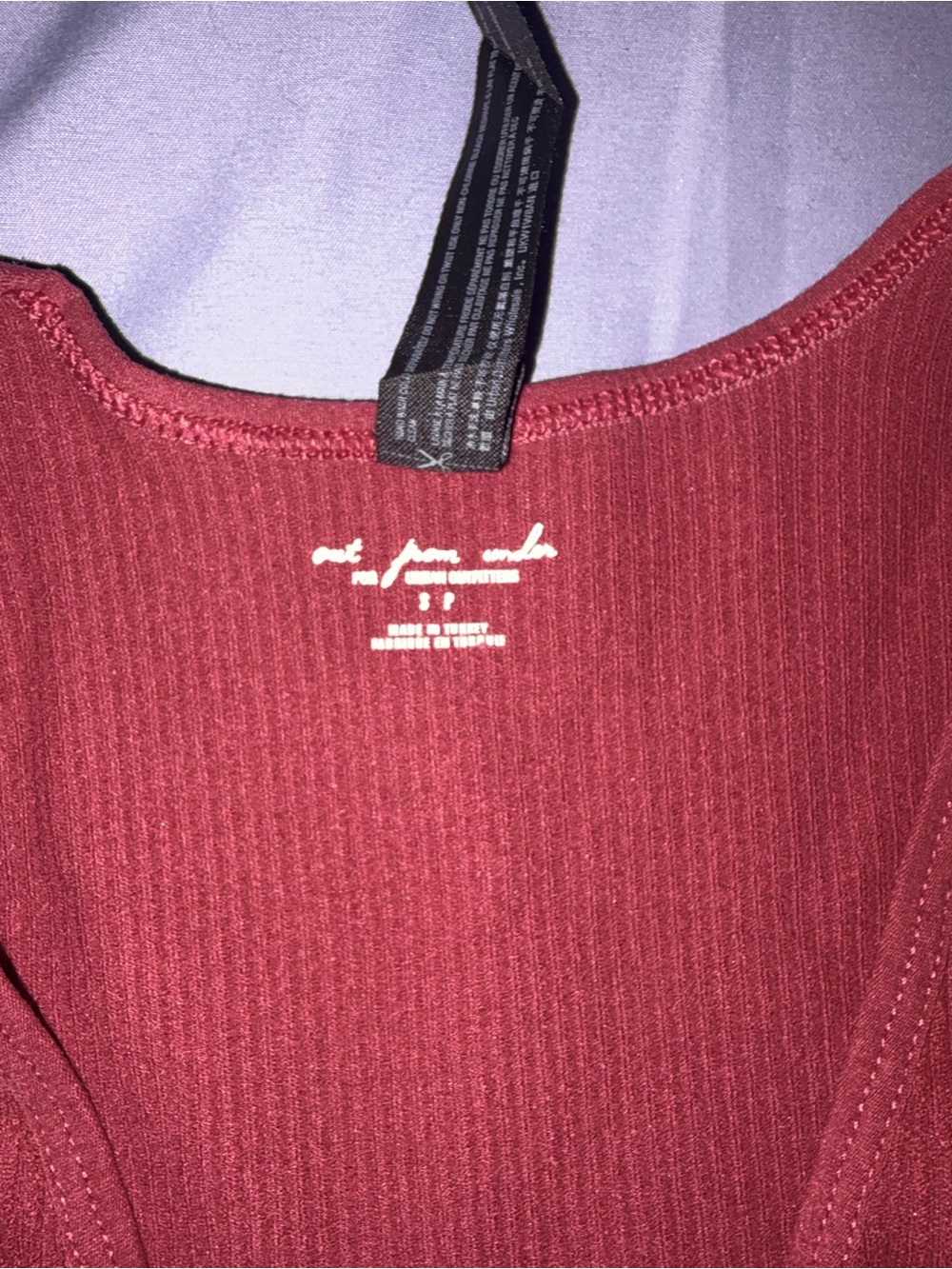 Deep Fuchsia Ribbed One-Piece Bodysuit - Picture 2 of 3